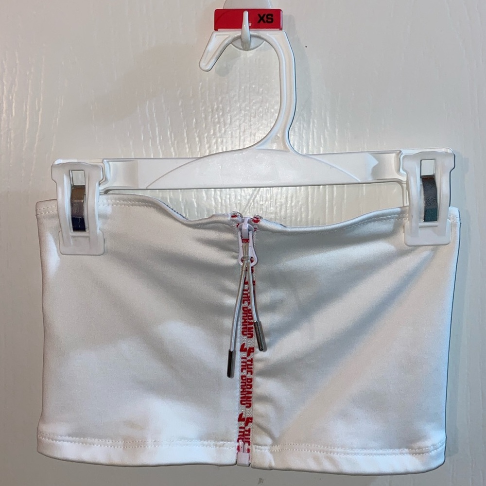 WHITE LF ZIP UP TUBE TOP
